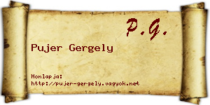 Pujer Gergely névjegykártya